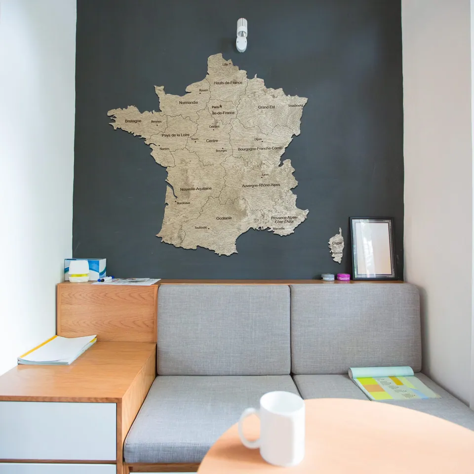 Carte de France en bois